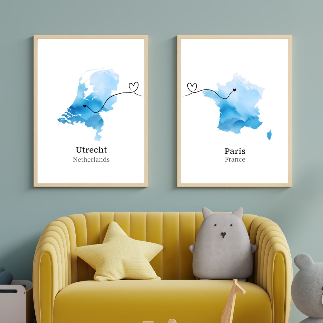 Custom Two Location Poster Set