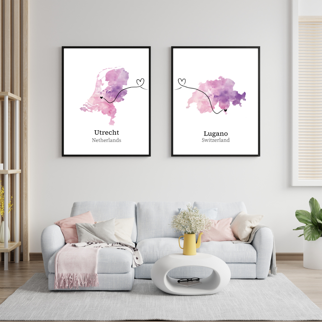 Custom Two Location Poster Set