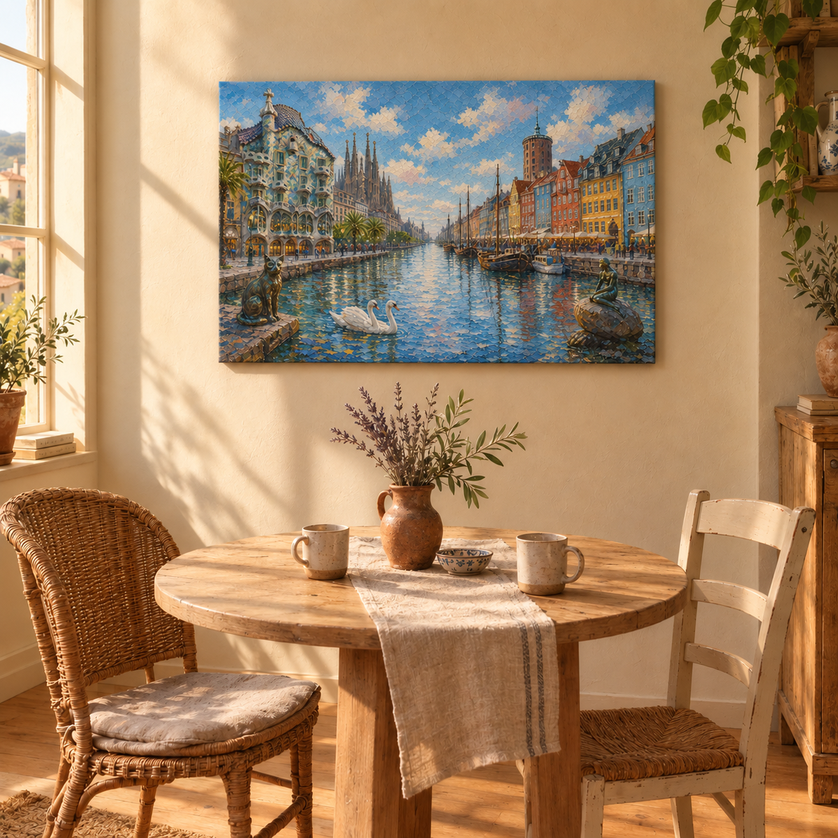 Two City Landscape Canvas