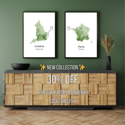 Custom Two Location Poster Set