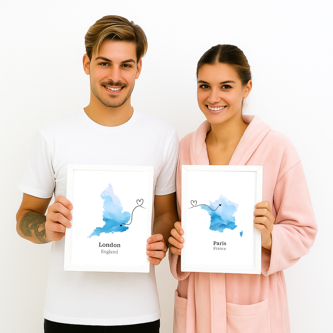 Custom Two Location Poster Set